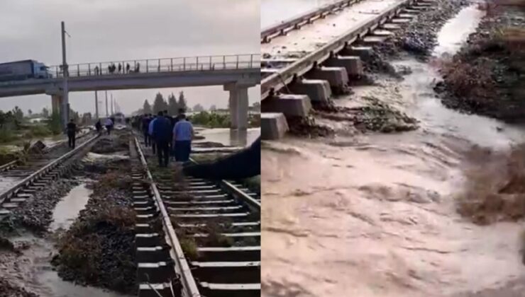 Mersin’de yağışlar tren seferlerini de durdurdu